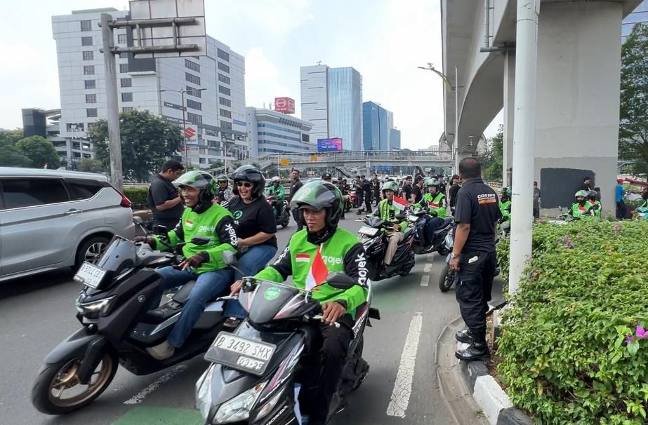 Konvoi driver Gojek.  <b>(NTVNews.id)</b>