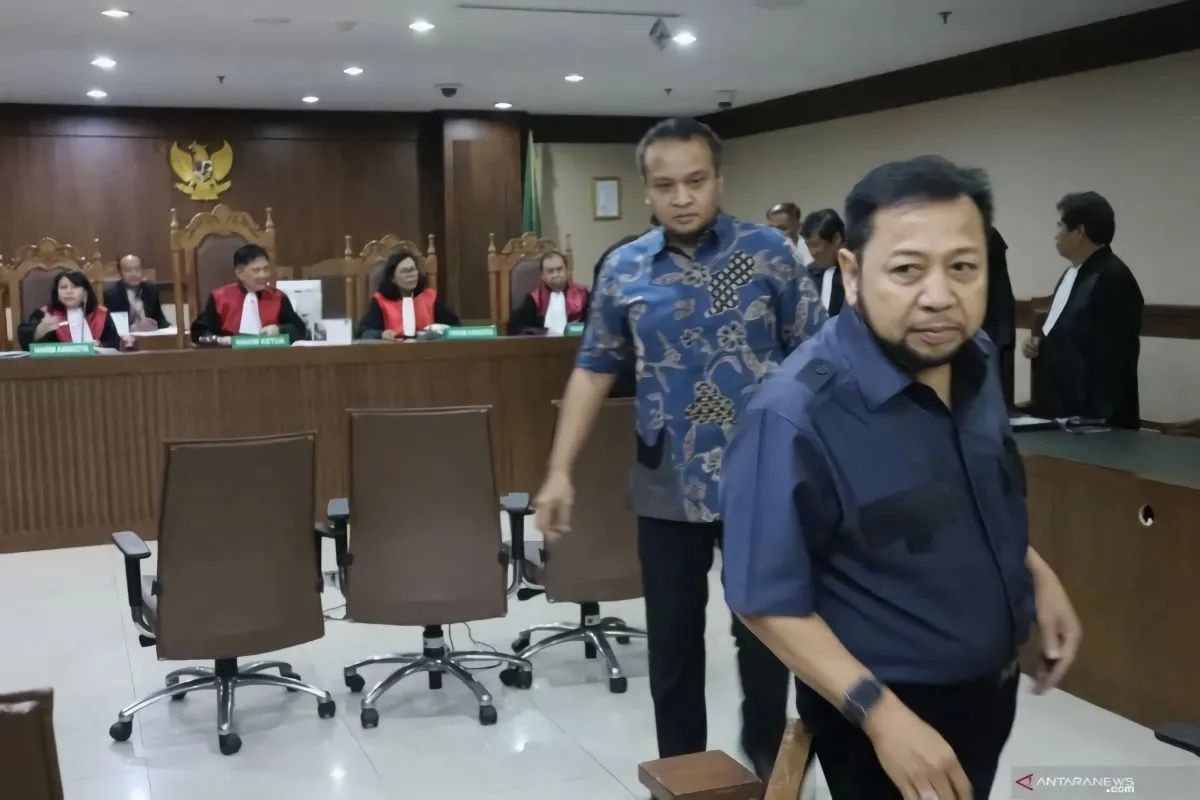 Mantan Ketua DPR Setya Novanto di pengadilan Tindak Pidana Korupsi (Tipikor) Jakarta. <b>(ANTARA)</b>