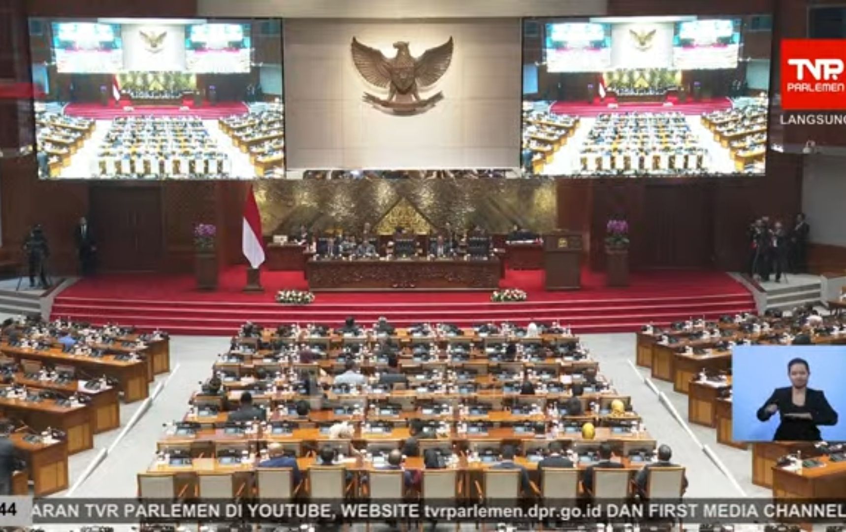 Rapat paripurna DPR RI.  <b>(TVR Parlemen)</b>