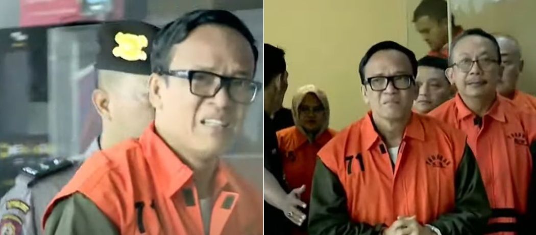 Wamenaker Immanuel Ebenezer alias Noel diperlihatkan ke publik oleh Komisi Pemberantasan Korupsi atau KPK. Noel terkena OTT atau Operasi Tangkap Tangan KPK atas dugaan pemerasan pengurusan K3 di Kemnaker.  <b>(Dok. Ist)</b>