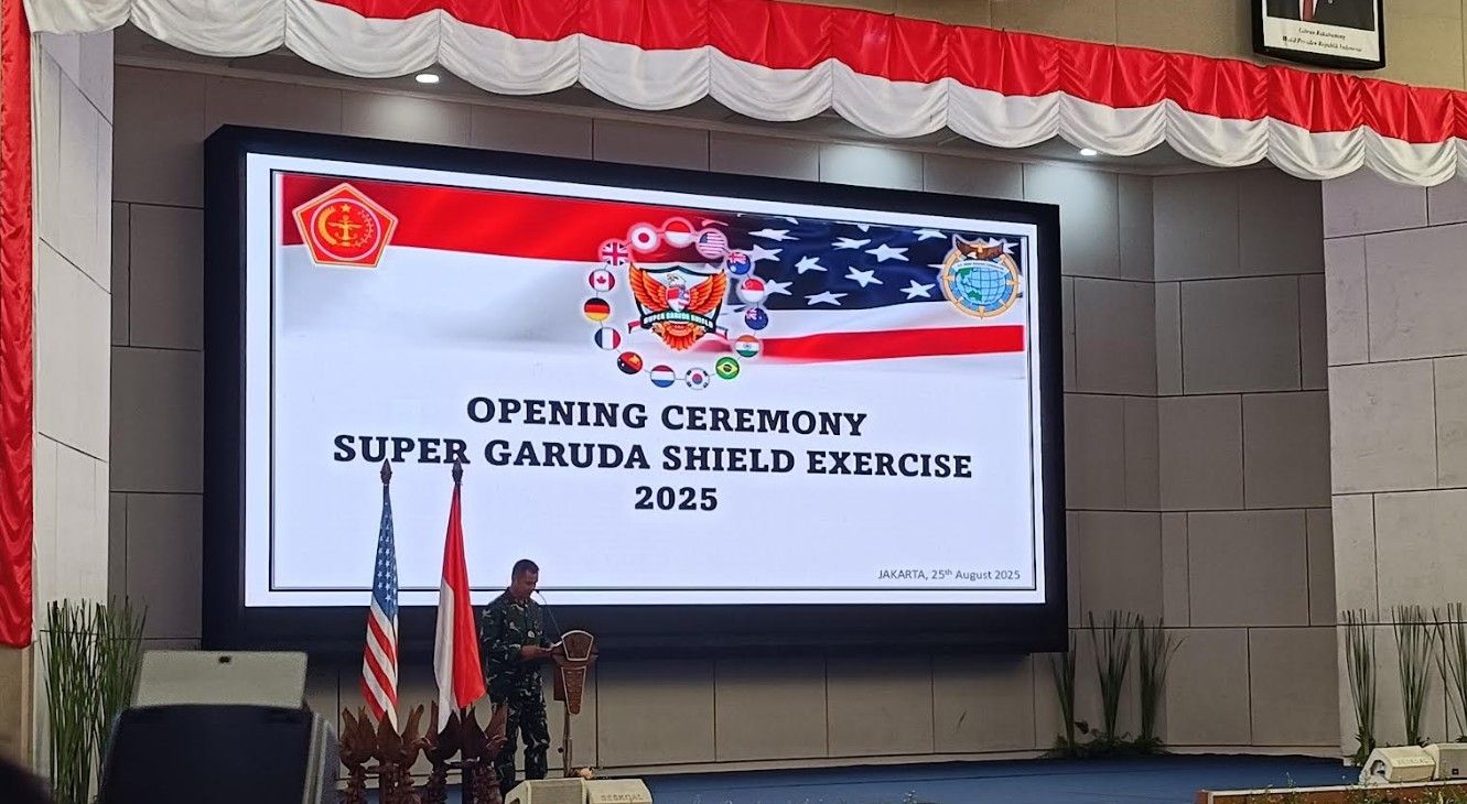 Latgabma Super Garuda Shield 2025 secara resmi dibukan oleh Panglima TNI Jenderal TNI Agus Subiyanto yang diwakili Wakil Panglima TNI Jenderal TNI Tandyo Budi Revita. (Foto: Adiantoro/NTV)