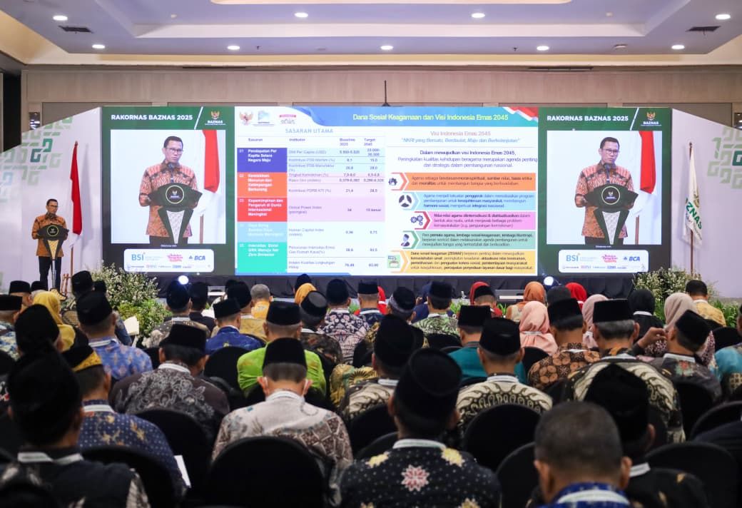 Suasana Rapat Koordinasi Nasional (Rakornas) BAZNAS 2025 hari kedua yang digelar di Jakarta, Rabu, 27 Agustus 2025. <b>(BAZNAS RI)</b>