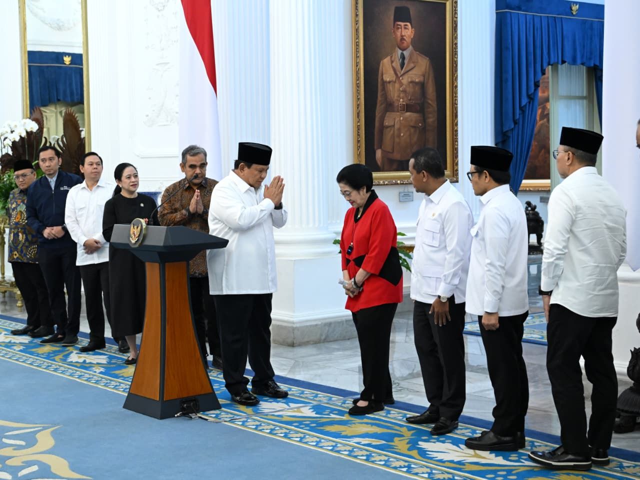 Konferensi Pers Presiden Prabowo Subianto Bersama Para Elite Partai. <b>(Setpres)</b>