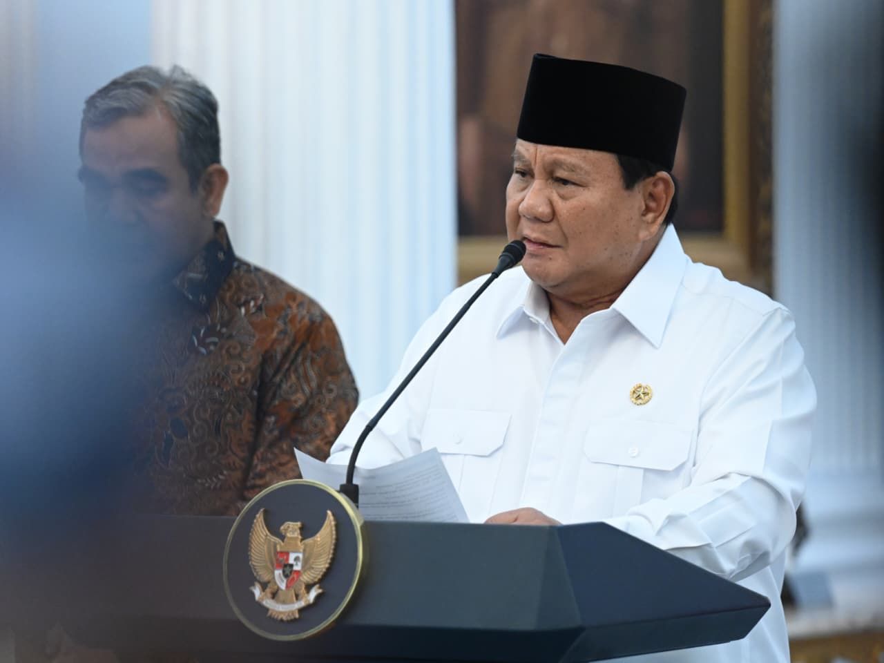 Konferensi Pers Presiden Prabowo Subianto Bersama Para Elite Partai. <b>(Setpres)</b>