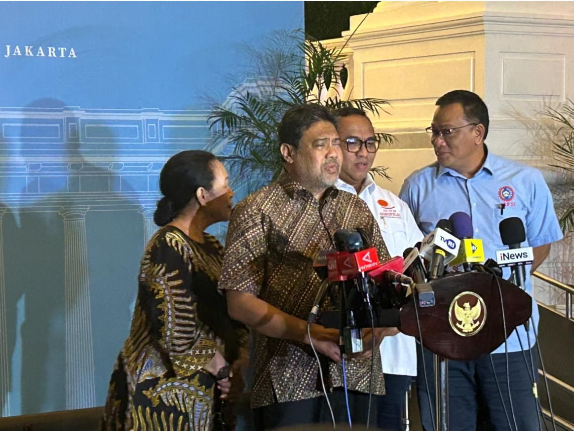 Presiden Konfederasi Serikat Pekerja Seluruh Indonesia (KSPSI) Andi Gani Nena Wea <b>(NTVnews.id/Deddy Setiawan)</b>