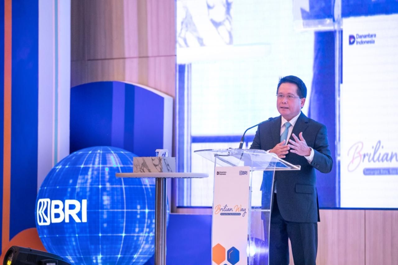 Direktur Utama BRI, Hery Gunardi memaparkan strategi keberhasilan perseroan dalam meningkatkan porsi dana murah (CASA) pada konferensi pers di Jakarta, Jumat, 22 aGUSTUS 2025. <b>(ANTARA)</b>