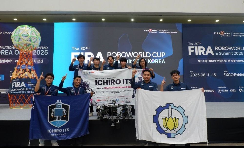 Tim Ichiro berhasil meraih 13 medali di ajang FIRA RoboWorld Cup 2025 di Daegu, Korea Selatan, pada 11-15 Agustus 2025. (Foto: Istimewa)