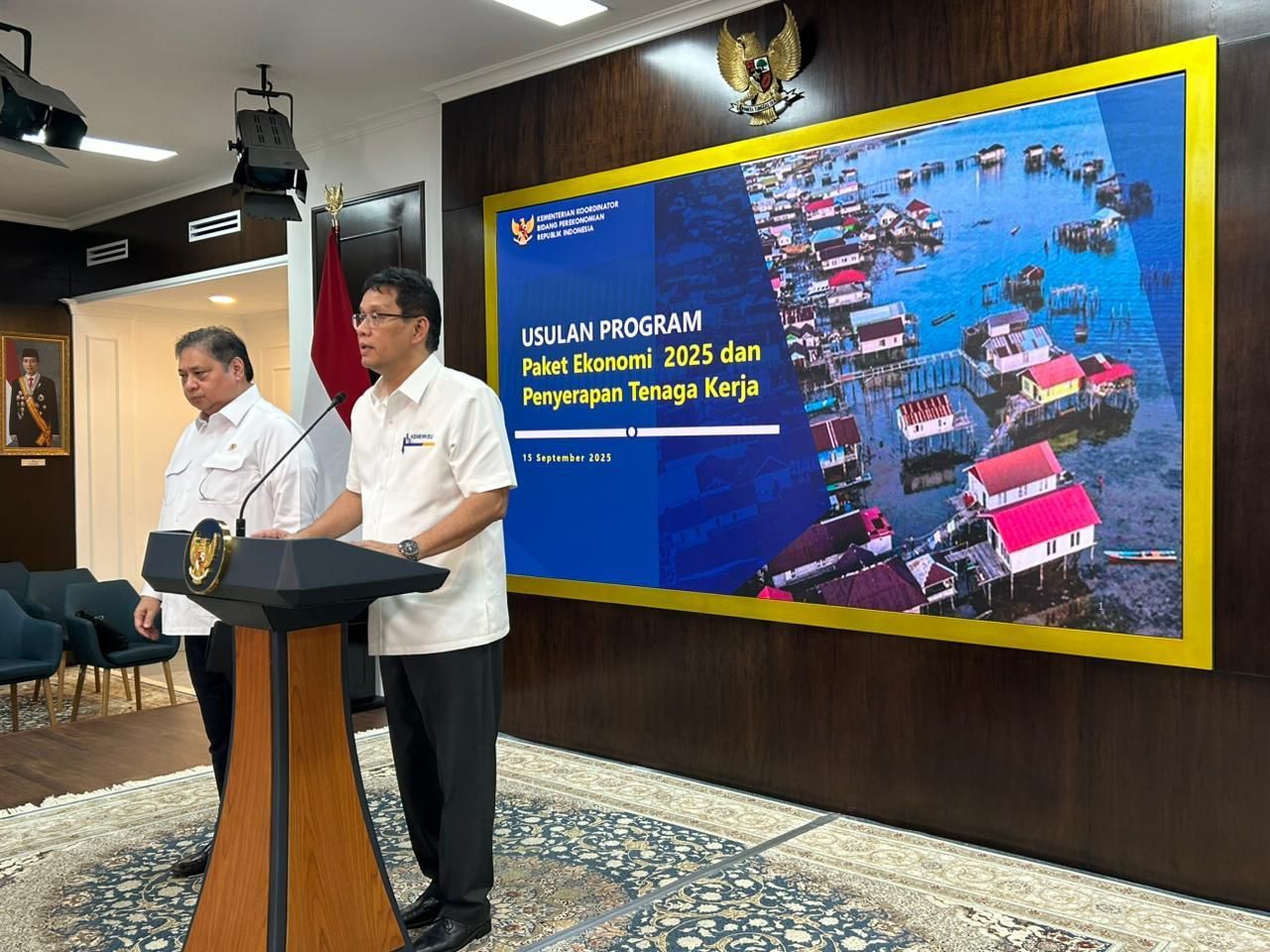 Menkeu Purbaya Yudhi Sadewa dan Menko Ekonomi Airlangga Hartarto  <b>(Dok. NTV)</b>
