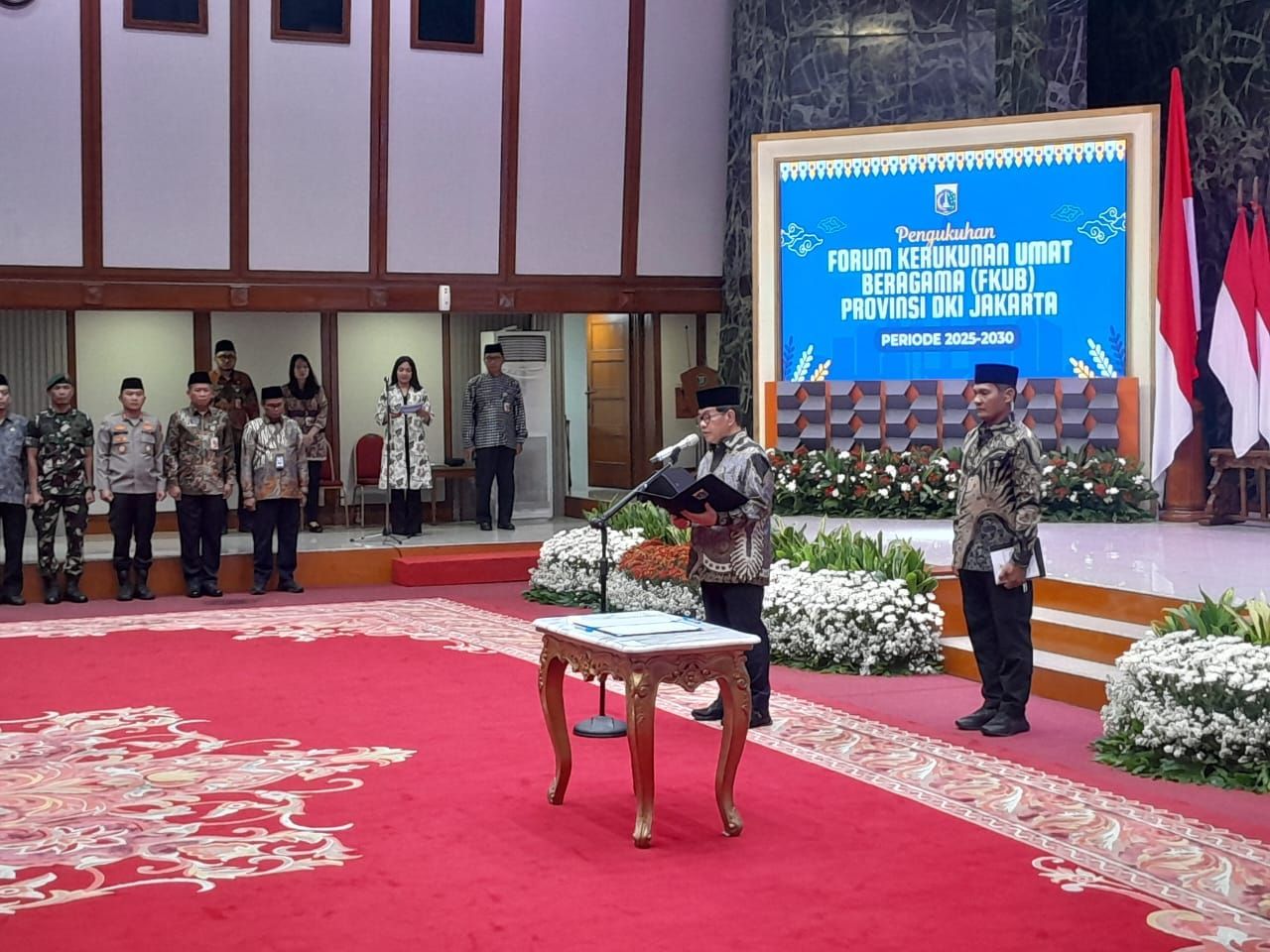 Pramono Kukuhkan Pengurus FKUB <b>(NTVNews.id/ Adiansyah)</b>