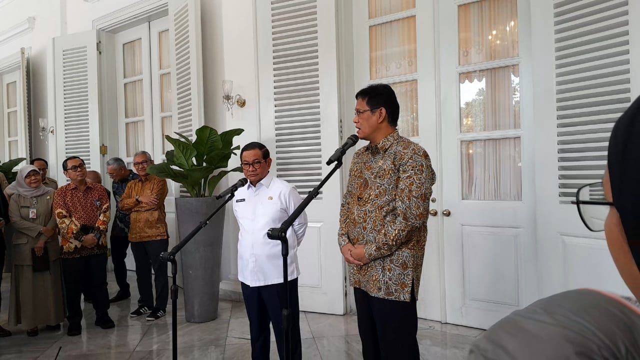 Pramono dan Purbaya <b>(NTVNews.id/ Adiansyah)</b>