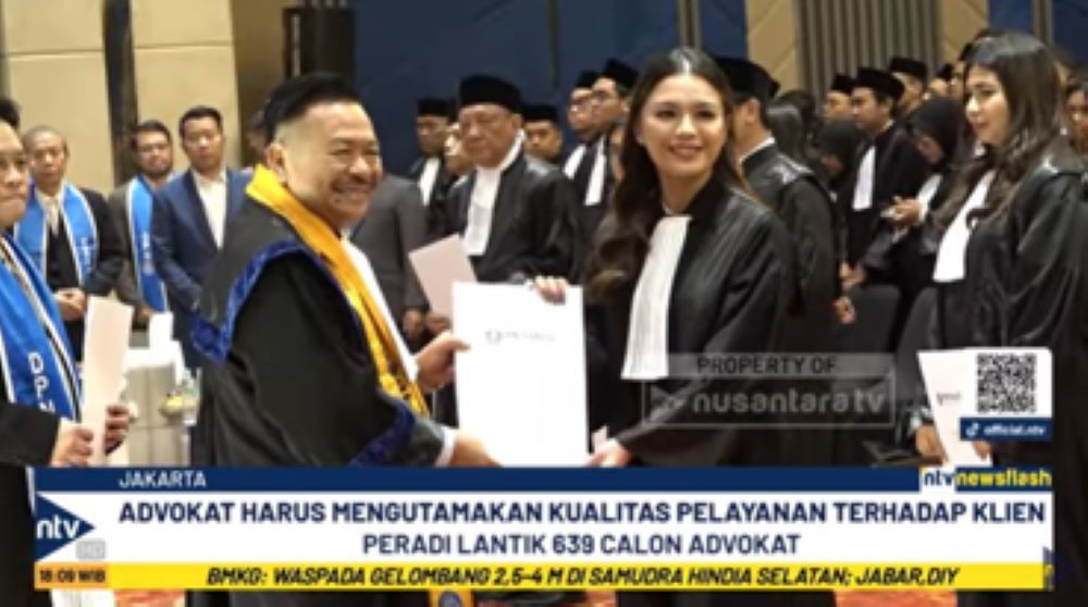 Ketua Umum DPN Peradi Profesor Otto Hasibuan mengangkat dan melantik 639 calon advokat Peradi 