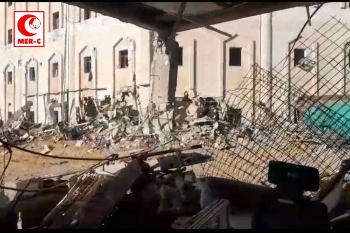 Kerusakan parah dialami Rumah Sakit Indonesia di Gaza Utara setelah gencatan senjata antara Hamas dan Israel mulai diberlakukan pada 10 Oktober 2025. <b>(ANTARA)</b>