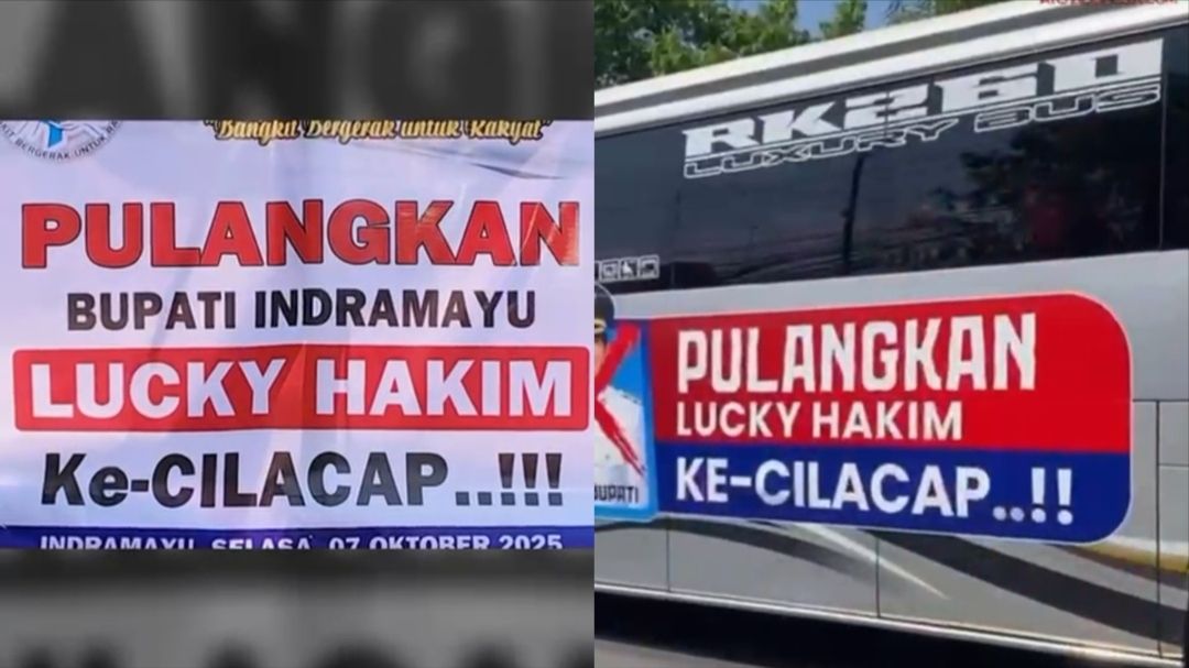 Demonstrasi minta pulangkan Lucky Hakim ke Cilacap  <b>(TikTok)</b>