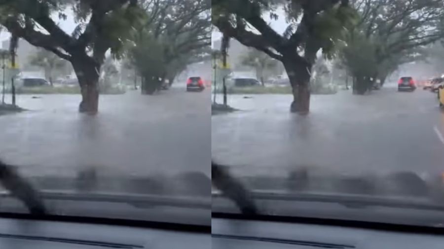 Banjir di Jalan Poros Perintis Kemerdekaan  <b>(Instagram @mksinfo.official)</b>