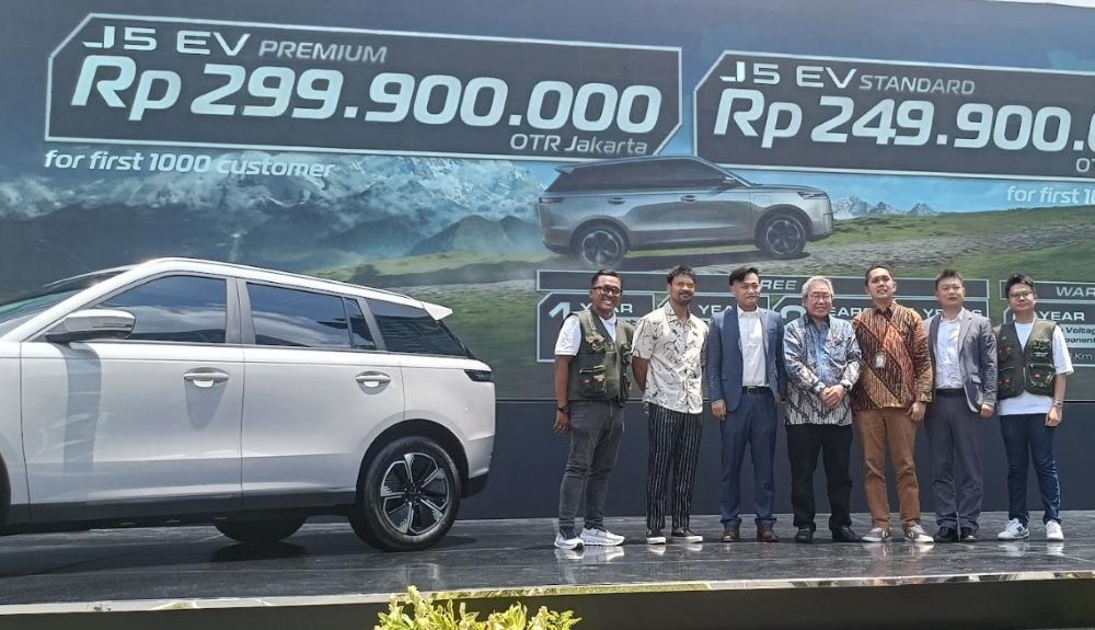 SUV listrik JAECOO J5 EV resmi dipasarkan di Indonesia. (Foto: Adiantoro/NTV)