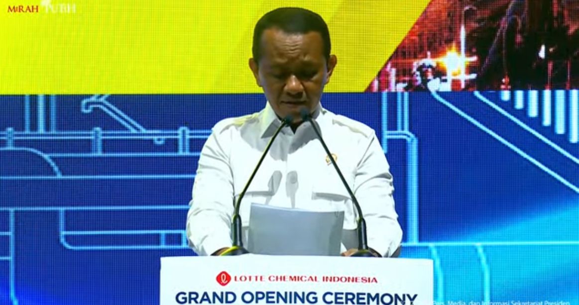 Menteri ESDM Bahlil Lahadalia dalam Acara Peresmian Pabrik Lotte Chemical Indonesia Cilegon <b>(istimewa)</b>