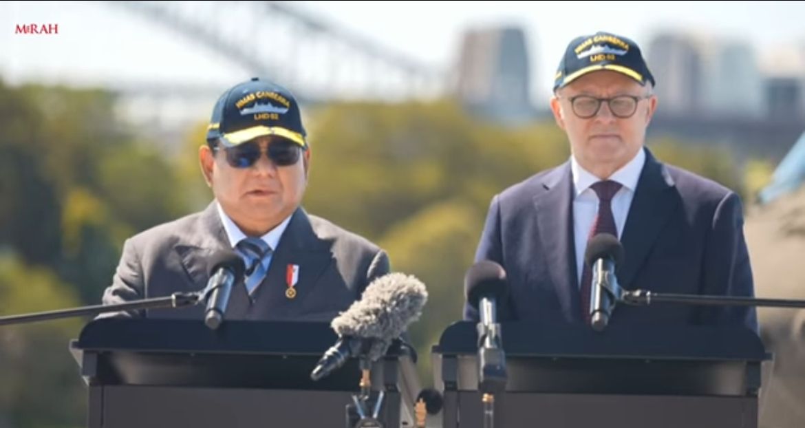 Pernyataan Pers Prabowo Subianto dan PM Australia Albanese <b>(Istimewa)</b>