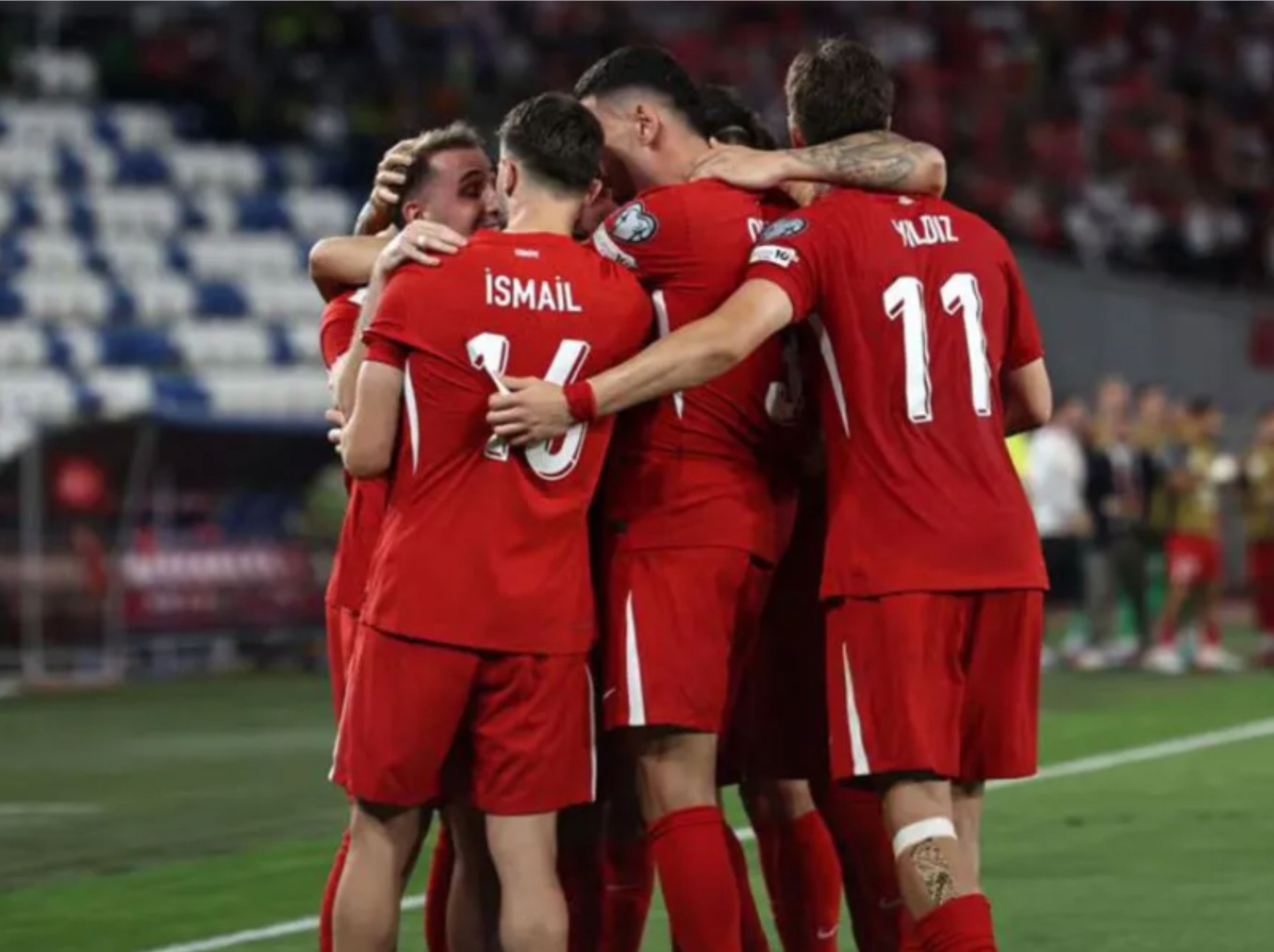 Foto arsip - Para pemain Timnas Turki merayakan gol yang dicetak oleh Kerem Akturkoglu pada pertandingan Kualifikasi Piala Dunia 2026 zona Eropa kontra Timnas Georgia di Stadion Boris Paichadze Dinamo Arena, Tbilisi, Kamis (4/9/2025). (uefa.com) <b>(ANTARA)</b>