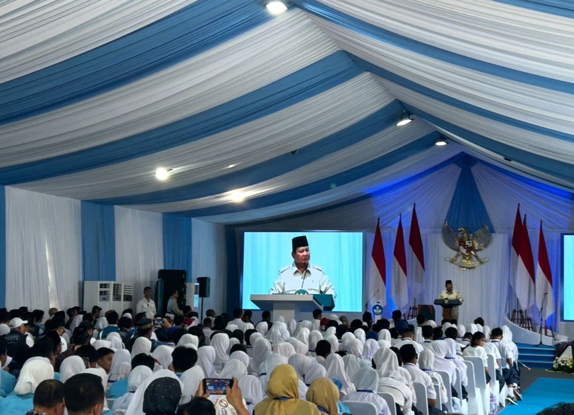Presiden Prabowo Subianto di SMPN 4 Kota  Bekasi <b>(NTVnews.id)</b>