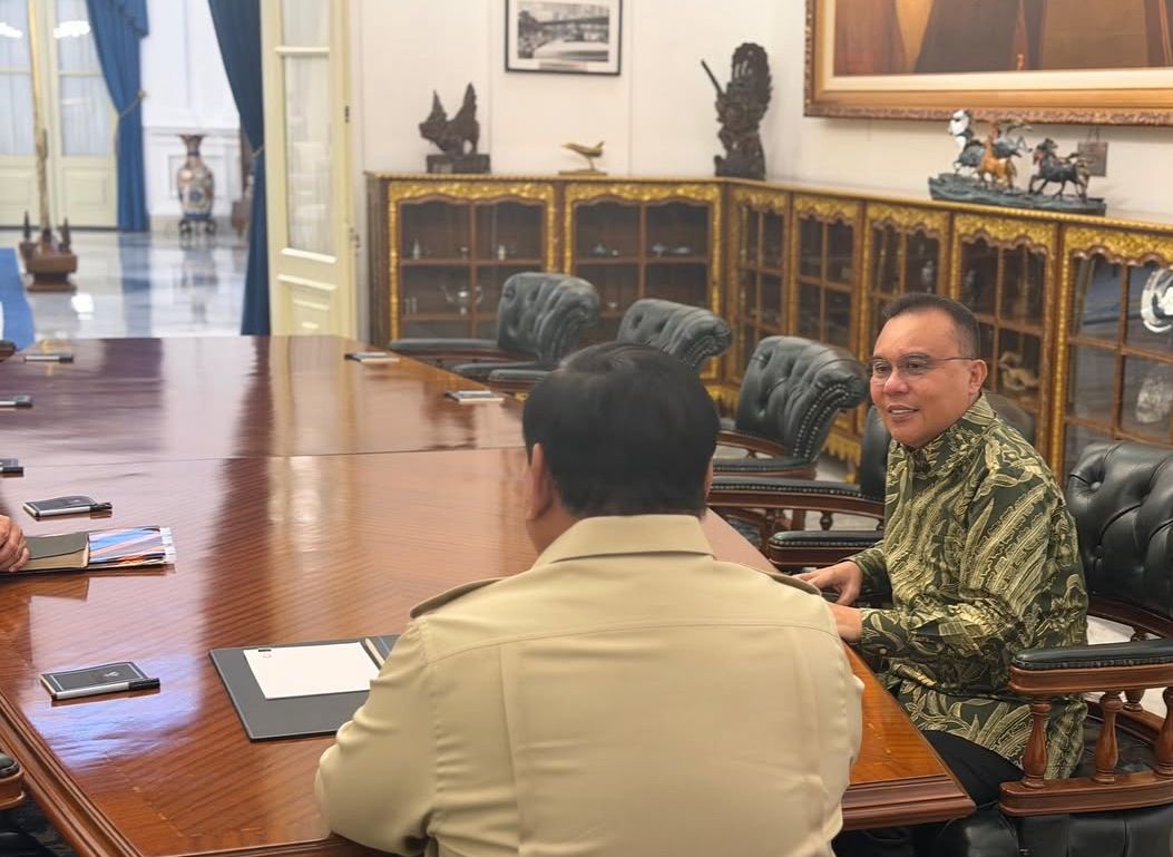Prabowo Subianto menerima Wakil Ketua DPR RI Sufmi Dasco Ahmad di Istana Merdeka <b>(Sekretariat Kabinet)</b>