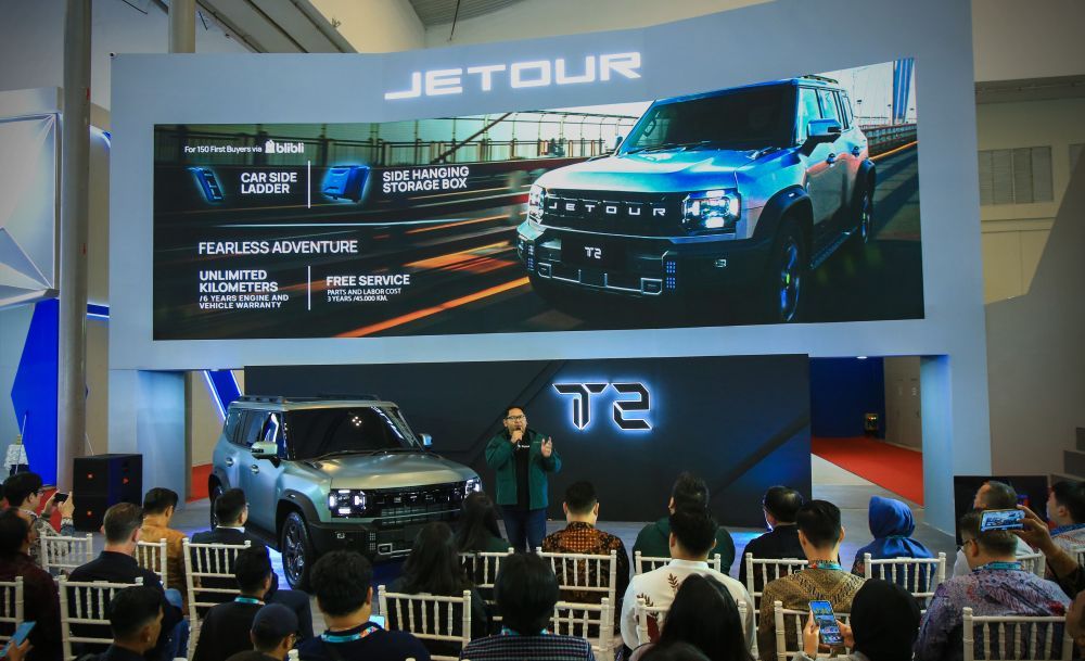PT JETOUR Sales Indonesia resmi meluncurkan JETOUR T2 di GJAW 2025. (Foto: Istimewa)&nbsp;  