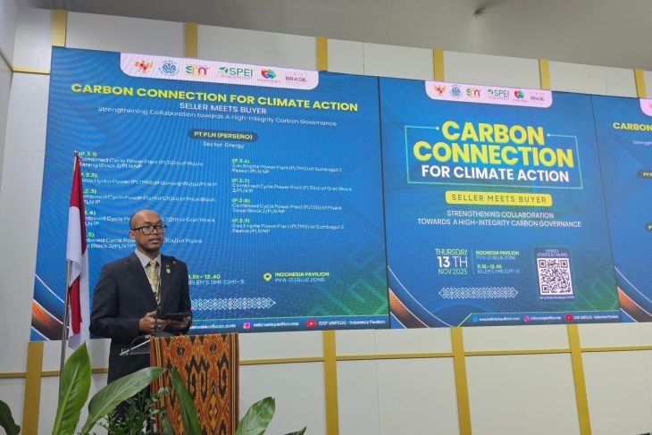 Direktur Teknologi, Engineering dan Keberlanjutan PLN, Evy Haryadi menjelaskan bahwa PLN bersama Pemerintah kini mengambil peran baru sebagai katalis dan akselerator pasar karbon untuk mempercepat transisi energi dan mendorong kolaborasi lintas sektor dalam mitigasi perubahan iklim. <b>(Antara)</b>