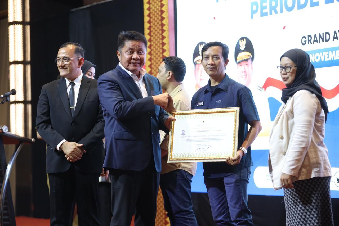 Pemerintah Provinsi Sumatera Selatan resmi meluncurkan website &lsquo;Sumsel Cek Fakta&rsquo; sebagai platform verifikasi informasi, bersamaan dengan pelantikan pengurus Bakohumas Sumsel periode 2025&ndash;2030. <b>(dok AMSI)</b>