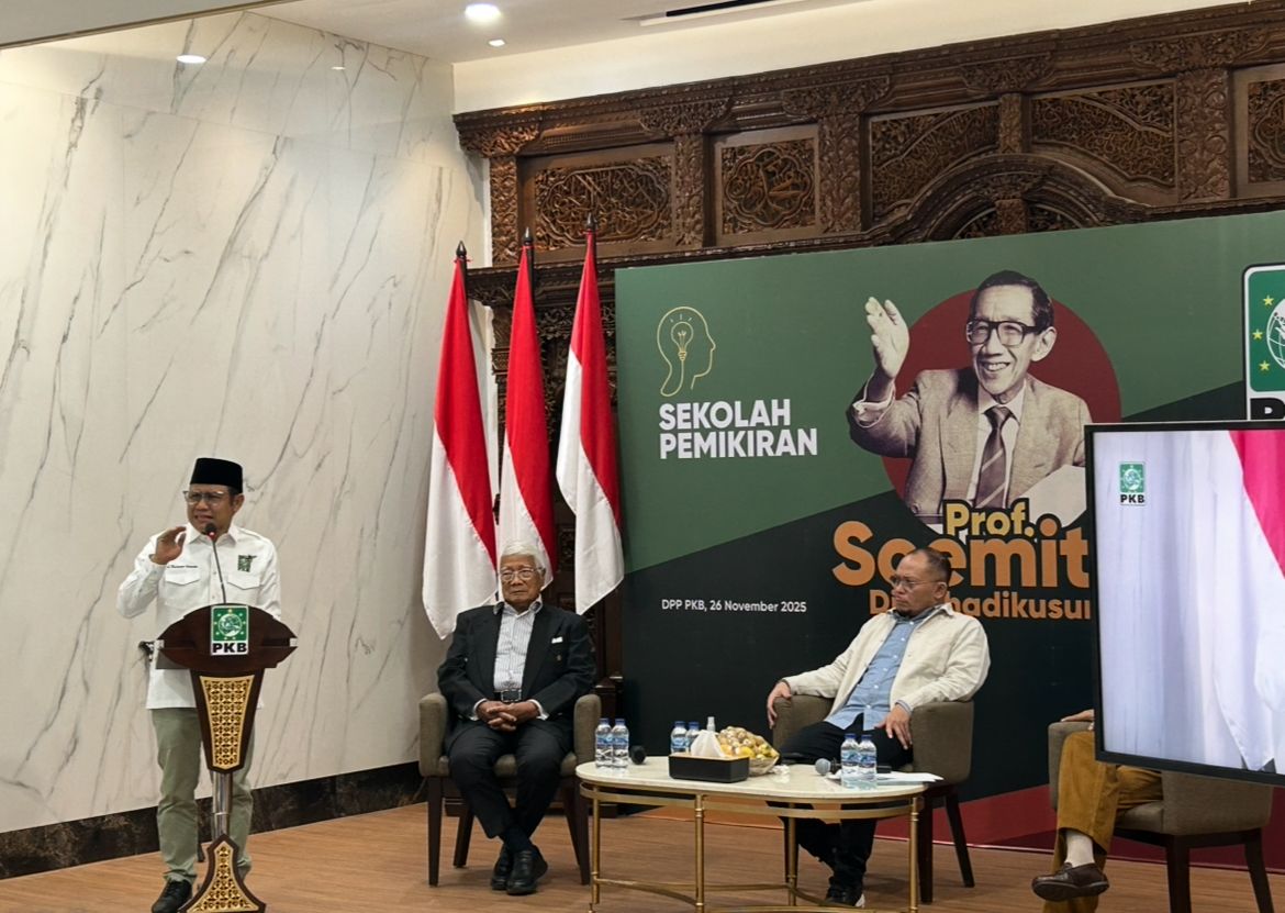 Ketua Umum PKB Muhaimin Iskandar / Cak Imin di Sekolah Pemikiran Prof. Soemitro Djojohadikusumo <b>(NTVnews.id)</b>