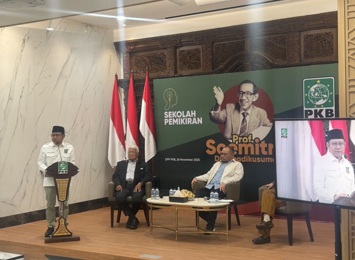 Ketua Umum PKB Muhaimin Iskandar / Cak Imin di Sekolah Pemikiran Prof. Soemitro Djojohadikusumo <b>(NTVnews.id)</b>