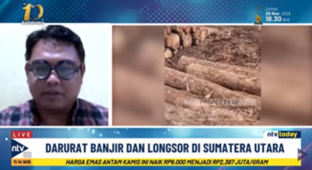 Manajer Advokasi dan Kampanye WALHI Sumatera Utara, Jaka Kelana Damanik. (Tangkap layar Youtube Nusantara TV)