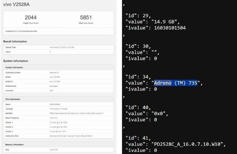 Vivo S50 Muncul di Geekbench. (Foto: Istimewa via Gizmochina)