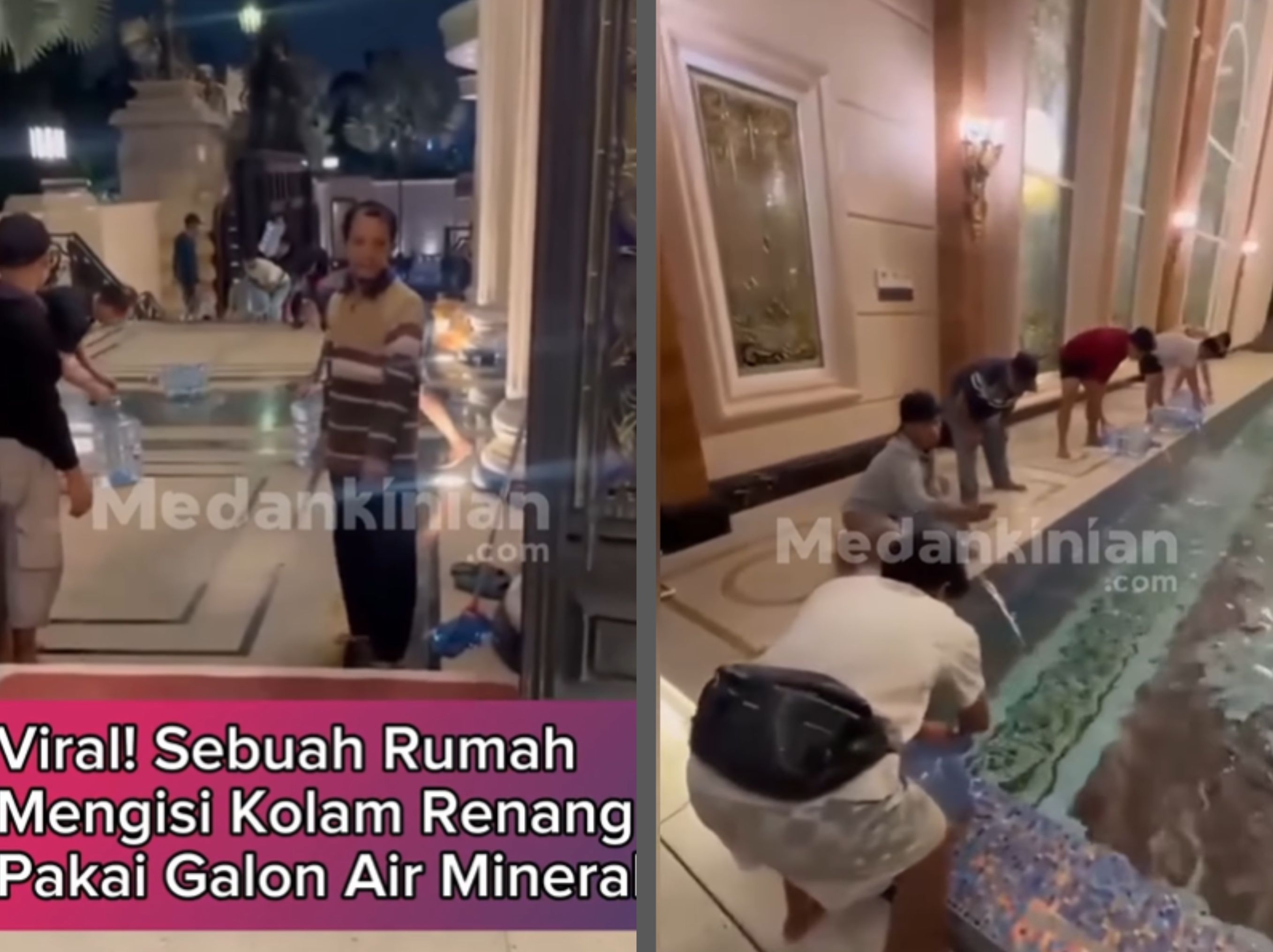 Viral! Rumah Isi Kolam Renang Pakai Galon Air Mineral di Tengah Bencana. <b>(median kekinian)</b>