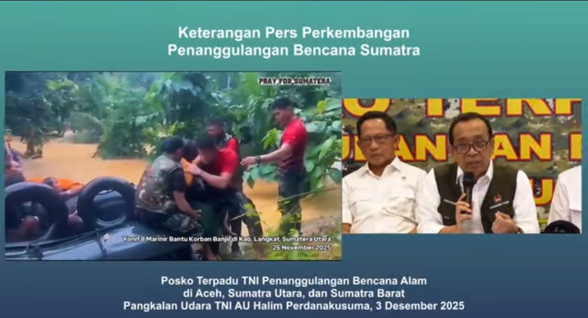 Keterangan Pers Perkembangan Penangulangan Bencana Sumatera <b>(Istimewa)</b>
