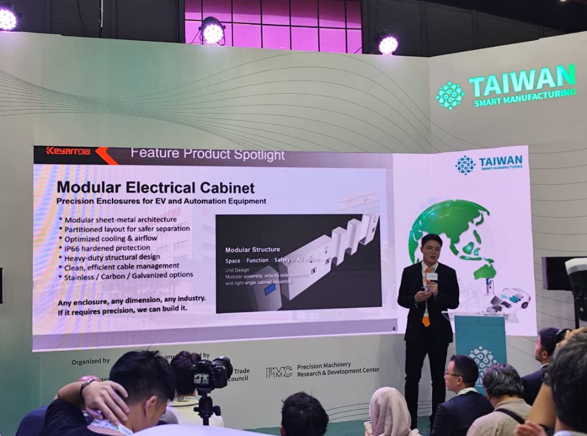 Taiwan Smart Manufacturing Pavilion pada ajang Manufacturing Indonesia 2025 di Jakarta International Expo (JIExpo) Kemayoran <b>(Istimewa)</b>