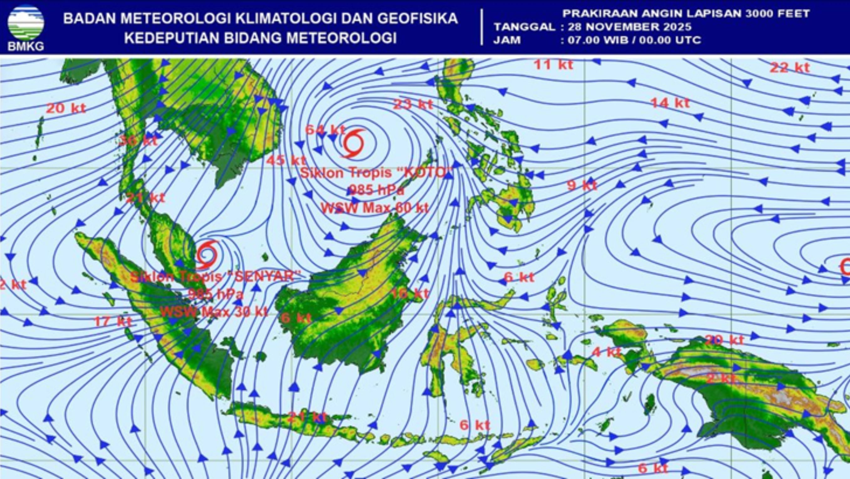 Prakiraan Angin yang dirilis oleh BMKG <b>(BMKG)</b>