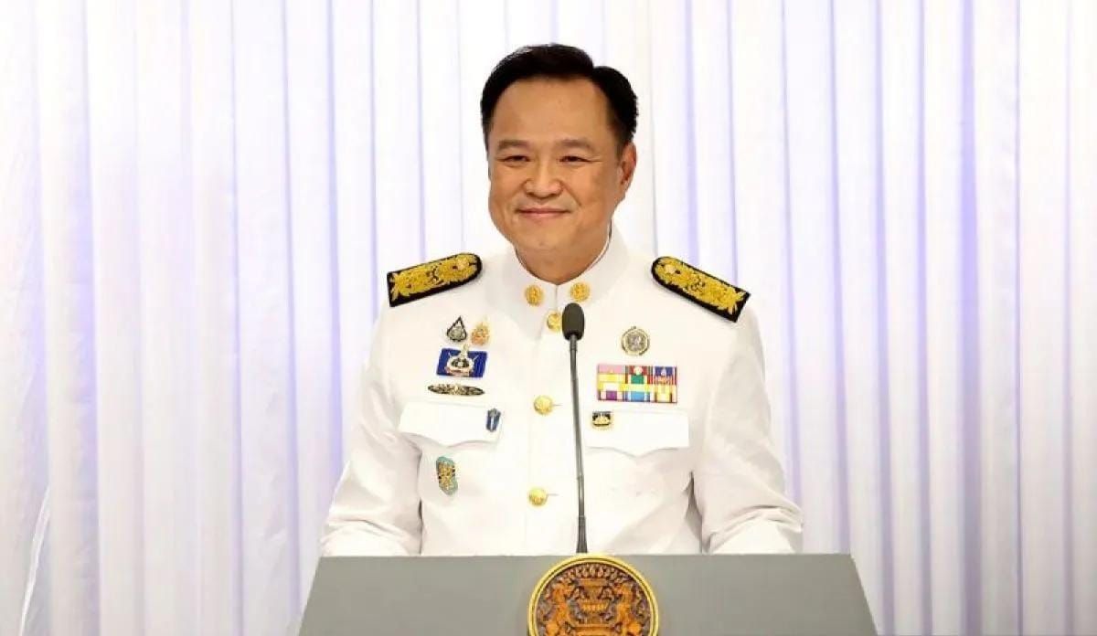 Arsip - Perdana Menteri Thailand Anutin Charnvirakul memberikan pidato perdana di Bangkok, Thailand 7 September 2025. (ANTARA FOTO/Xinhua/Rachen Sageamsak/agr/pri) <b>(Antara)</b>