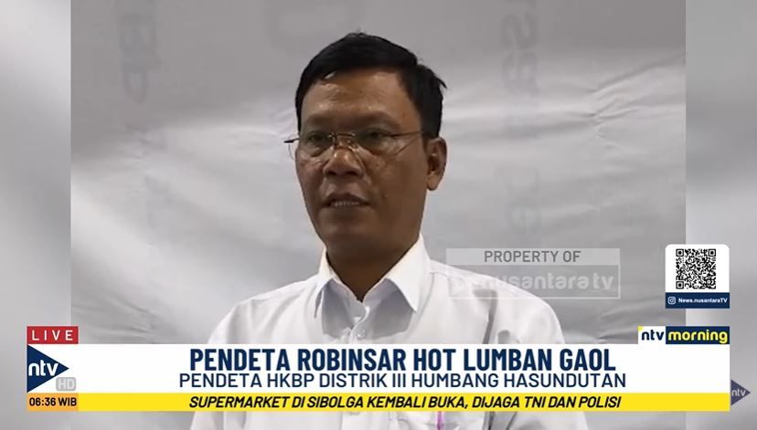Pendeta KBP Distrik 3 Humbang, Pendeta Robinsar Hot Lumban Gaol. (Tangkap layar Nusantara TV) <b>(nusantara tv)</b>