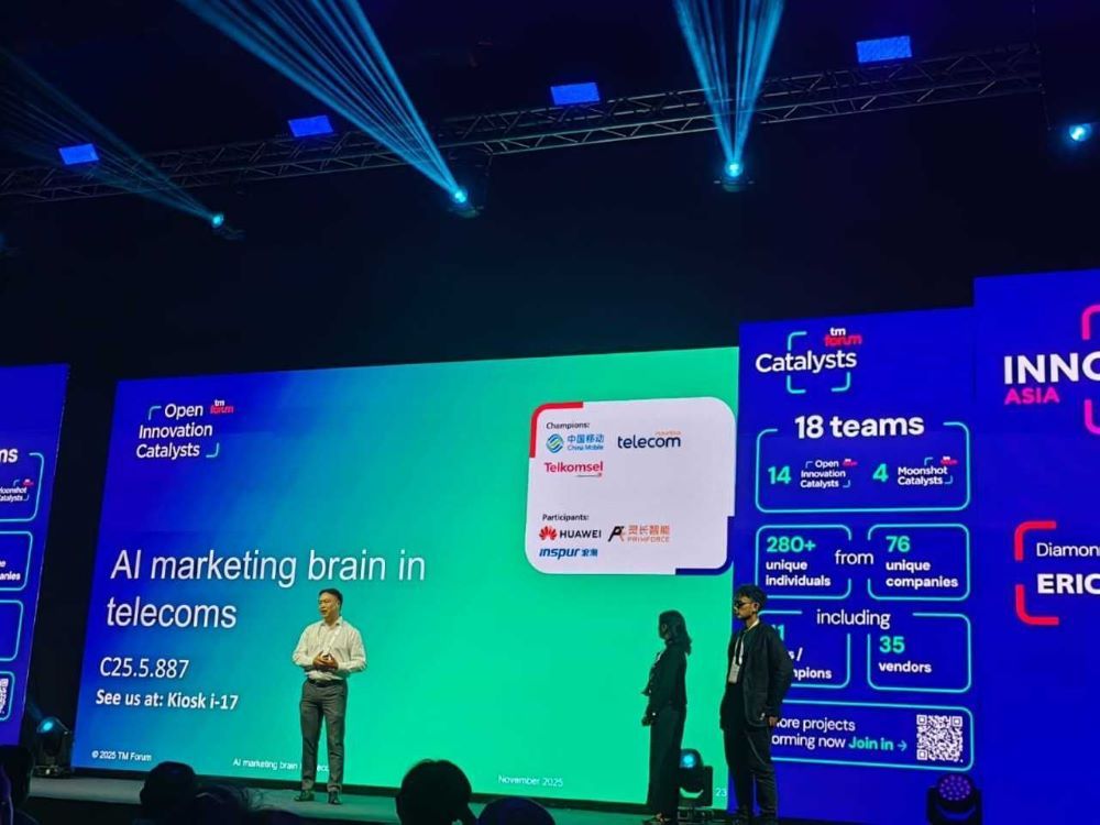 Telkomsel Raih Penghargaan Global di ajang TM Forum_1&ndash;4: Telkomsel berhasil meraih Outstanding Catalyst Award kategori AI &amp; Automation melalui proyek AI Marketing Brain pada ajang TM Forum Open Innovation Catalyst Awards 2025 yang digelar di konferensi Innovate Asia, Bangkok, Thailand. Selain itu, Telkomsel juga tercatat sebagai Finalist pada kategori Business Gamechanger dan Mission Trailblazer, serta berpartisipasi di Innovation Zone, pencapaian ini menegaskan konsistensi inovasi Telkomsel di ajang global TM Forum. 