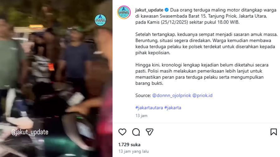 Maling motor di Tanjung Priok <b>(Tangkapan layar)</b>