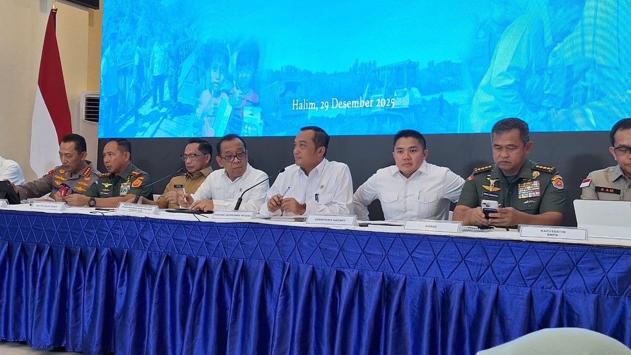 Konferensi Pers Pemulihan dan Rencana Strategis Pasca  Bencana Sumatera Jelang Akhir Tahun di Posko Terpadu Lanud Halim Perdanakusuma, Jakarta <b>(NTVnews)</b>