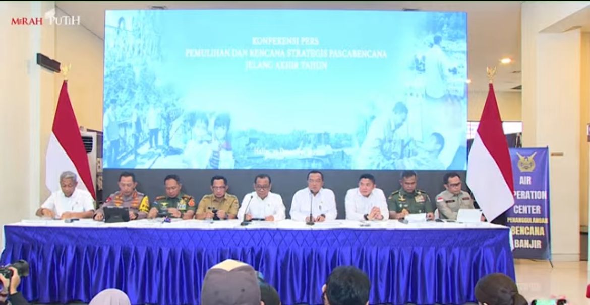 Konferensi Pers Pemulihan dan Rencana Strategis Pasca  Bencana Sumatera Jelang Akhir Tahun di Posko Terpadu Lanud Halim Perdanakusuma, Jakarta <b>(NTVnews)</b>