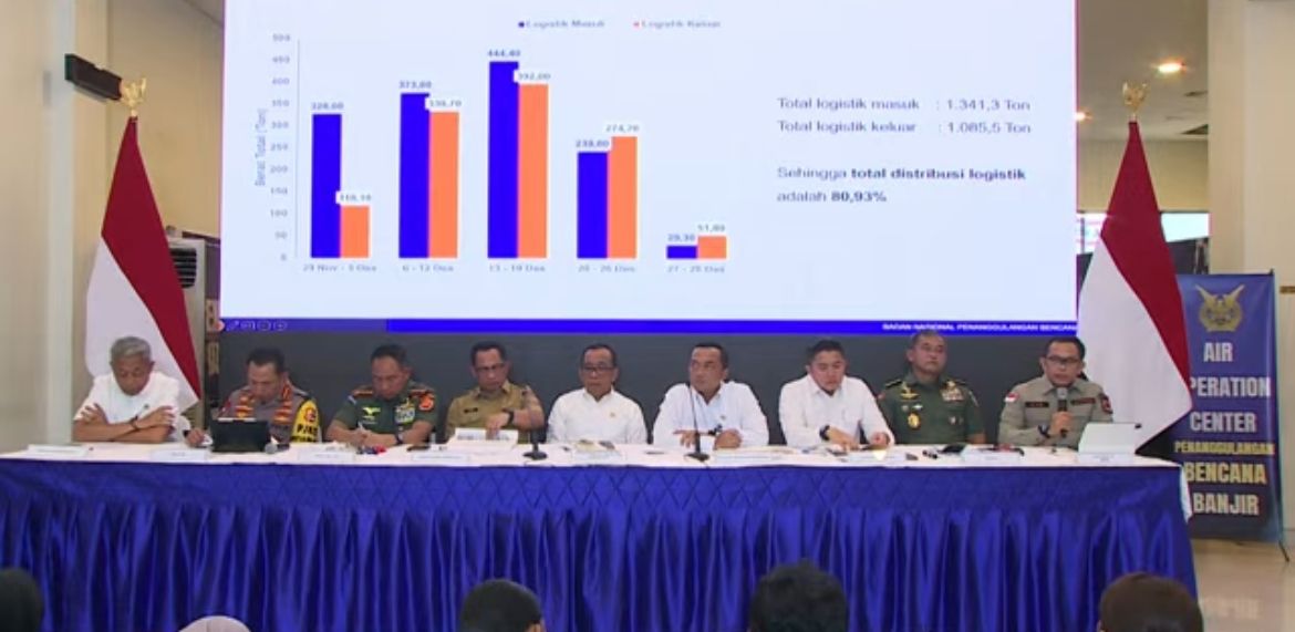Konferensi Pers Pemulihan dan Rencana Strategis Pasca  Bencana Sumatera Jelang Akhir Tahun di Posko Terpadu Lanud Halim Perdanakusuma, Jakarta <b>(Istimewa)</b>