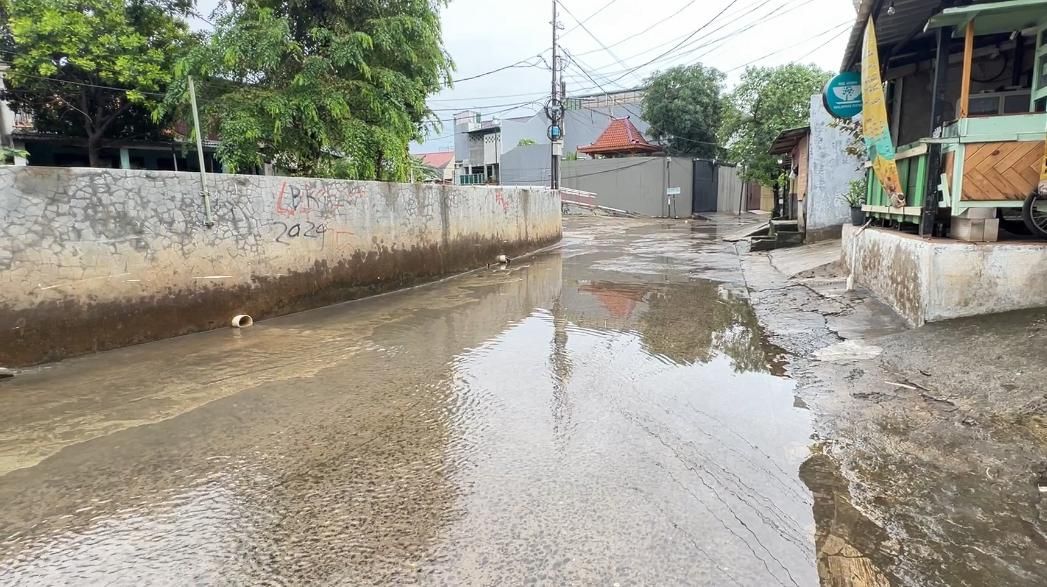 Banjir di Asrama Polri Pondok Karya yang telah surut. 
