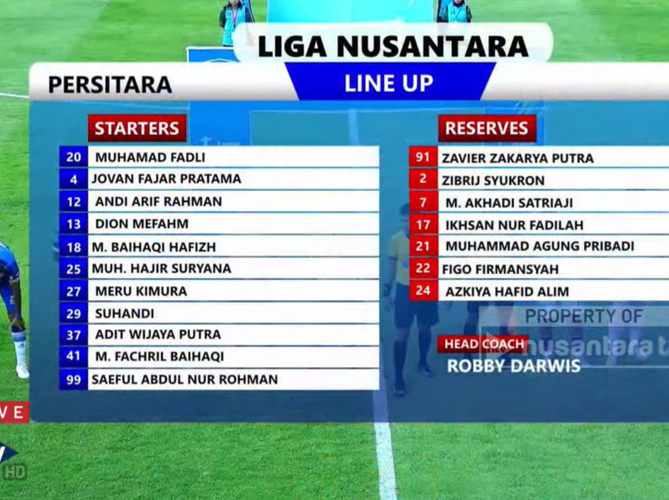 Susunan Pemain Persitara <b>(YOUTUBE NTV)</b>