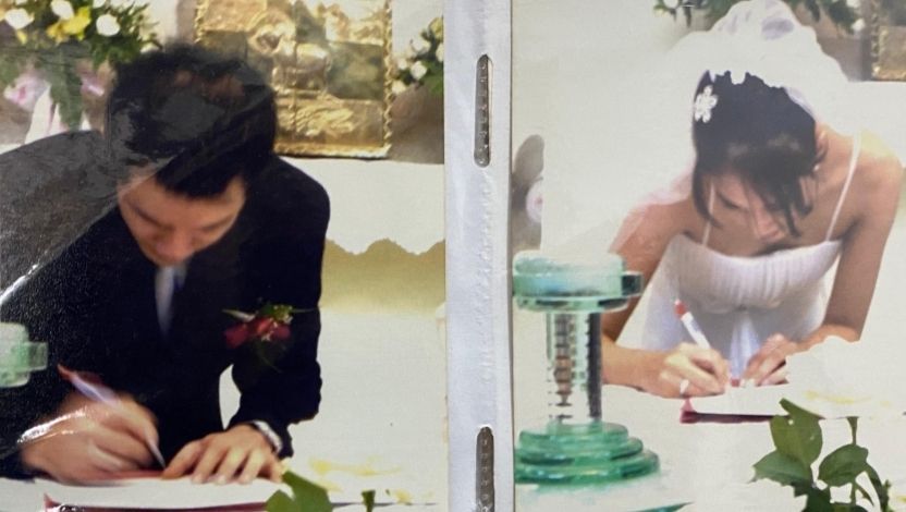 Foto pernikahan Aurelie dan Roby Tremonti <b>(NTVNews)</b>