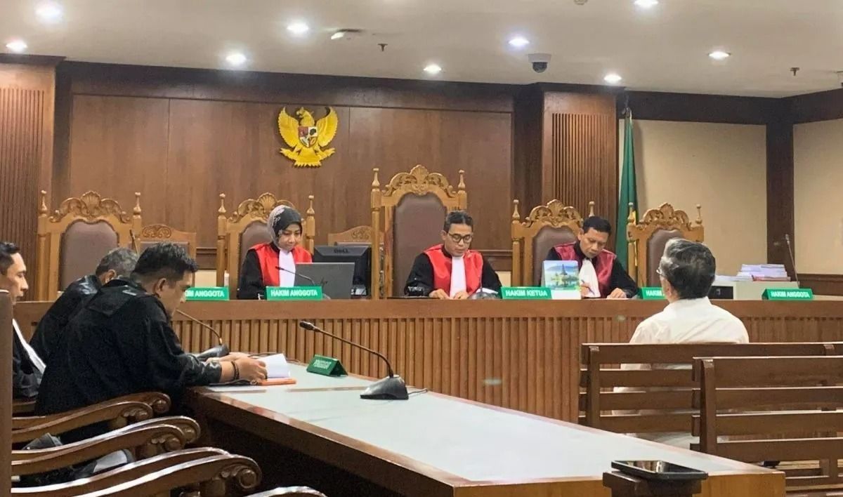 Pengusaha swasta, Djunaidi Nur dalam sidang pembacaan putusan majelis hakim di Pengadilan Tindak Pidana Korupsi pada Pengadilan Negeri Jakarta Pusat, Rabu, 14 Januari 2026. (ANTARA/Agatha Olivia Victoria) <b>(Antara)</b>