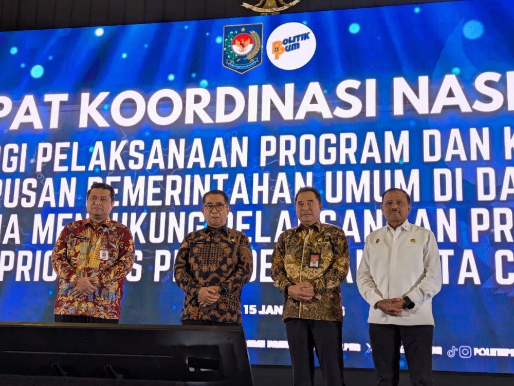 Direktur Jenderal (Dirjen) Politik dan Pemerintahan Umum Kementerian Dalam Negeri (Kemendagri), Akmal Malik pada Rapat Koordinasi Nasional (Rakornas) Sinergi Pelaksanaan Program dan Kegiatan Urusan Pemerintahan Umum di Daerah Guna Mendukung Pelaksanaan Program Prioritas Presiden dan Asta Cita yang digelar Ditjen Politik dan Pemerintahan Umum Kemendagri di Jakarta/ist