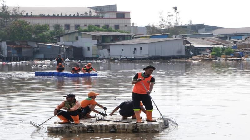 DLH DKI Angkut 137 Ton Sampah dari Pesisir Tanggul Laut Muara Baru <b>(DLH DKI)</b>
