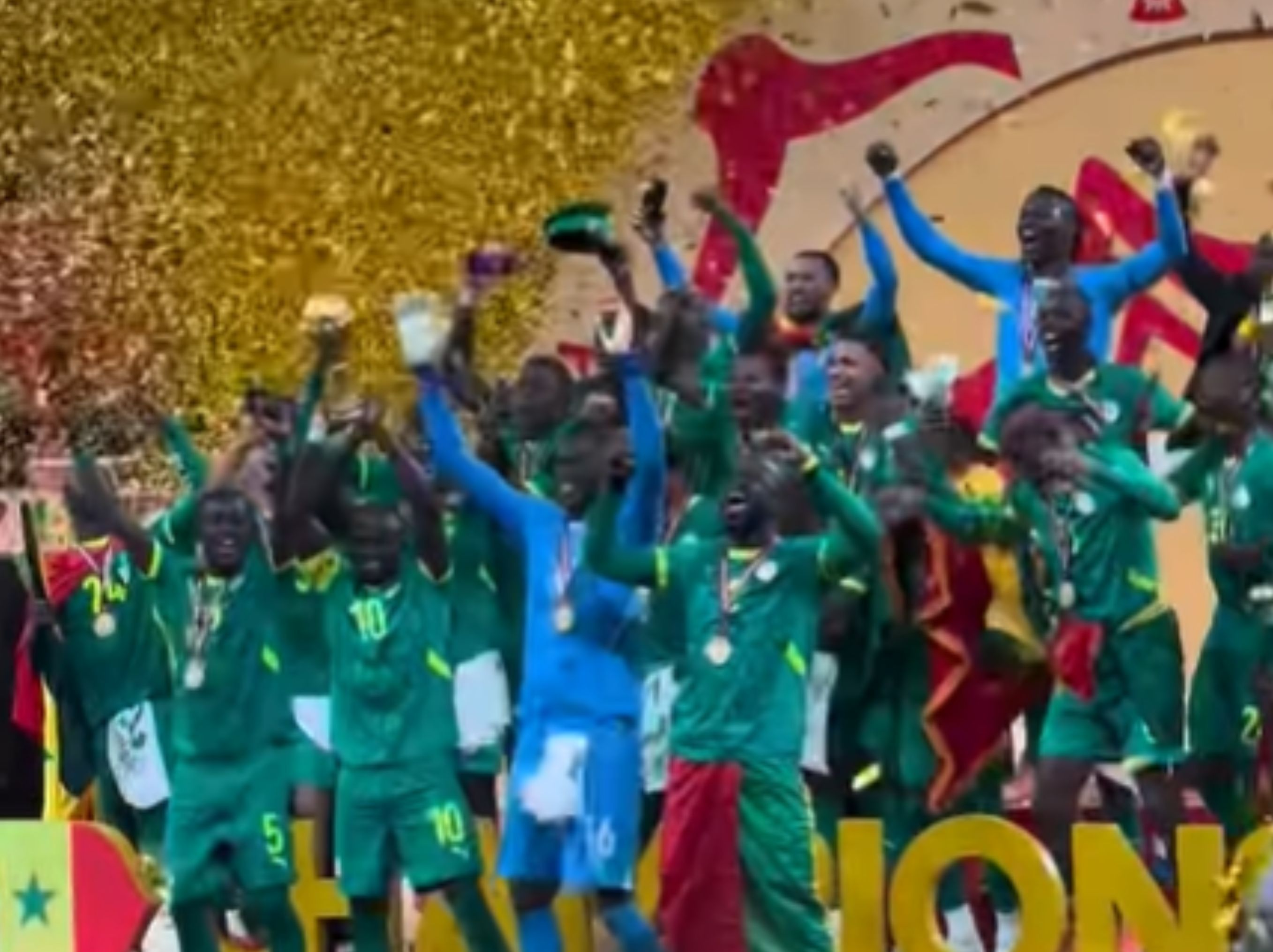 Timnas Senegal menjuarai Piala Afrika 2025 setelah menekuk Timnas Maroko dengan skor 1-0 pada pertandingan final di Stadion Prince Moulay Abdellah, Rabat, Maroko, Minggu waktu setempat. <b>(IG SENEGAL)</b>