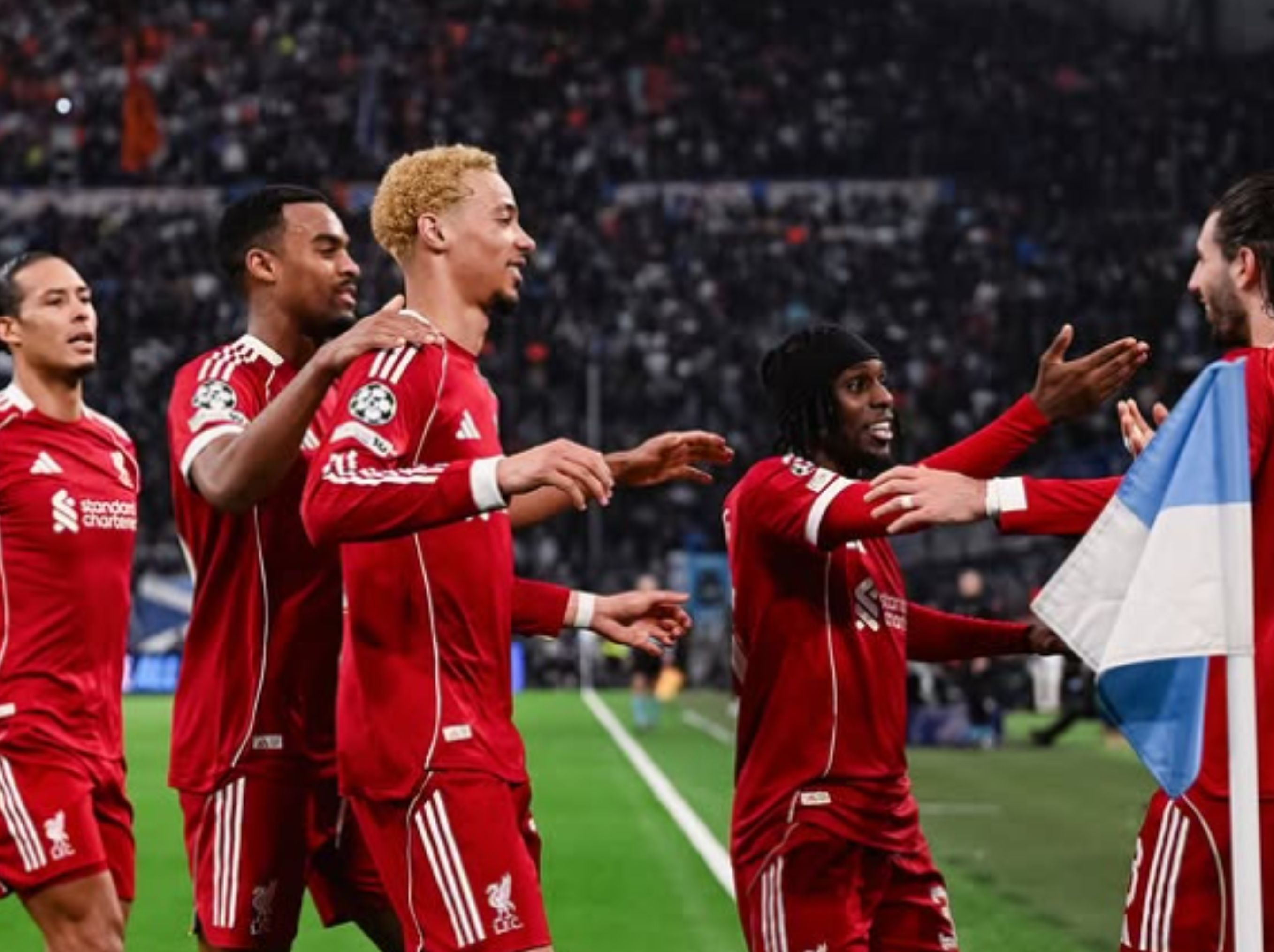 Liverpool mencuri poin penuh di kandang Marseille, Stadion Velodrome, Kamis WIB, setelah mereka meraih kemenangan 3-0 pada pertandingan ketujuh Liga Champions 2025/2026. <b>(LIVERPOOL)</b>